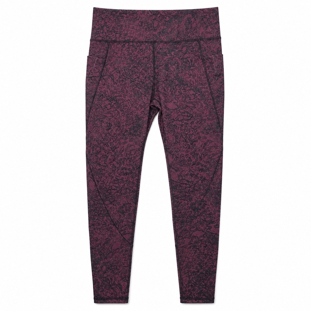 FLX High Rise Pocket Leggings Womens Medium Plum Black Abstract Excellent Yoga